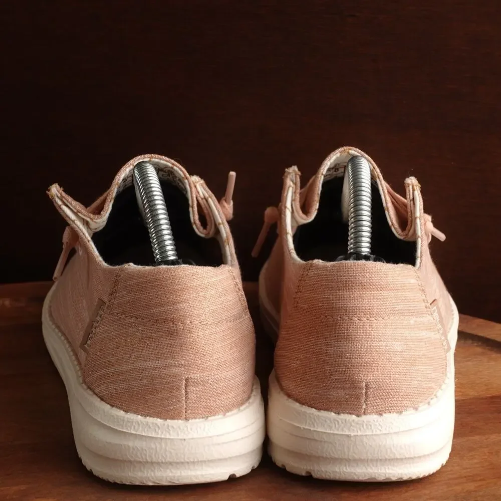 Hey Dude Loafers Womens SZ 6 Sparkling Rose Gold Wendy Coastal Lightweight Shoes